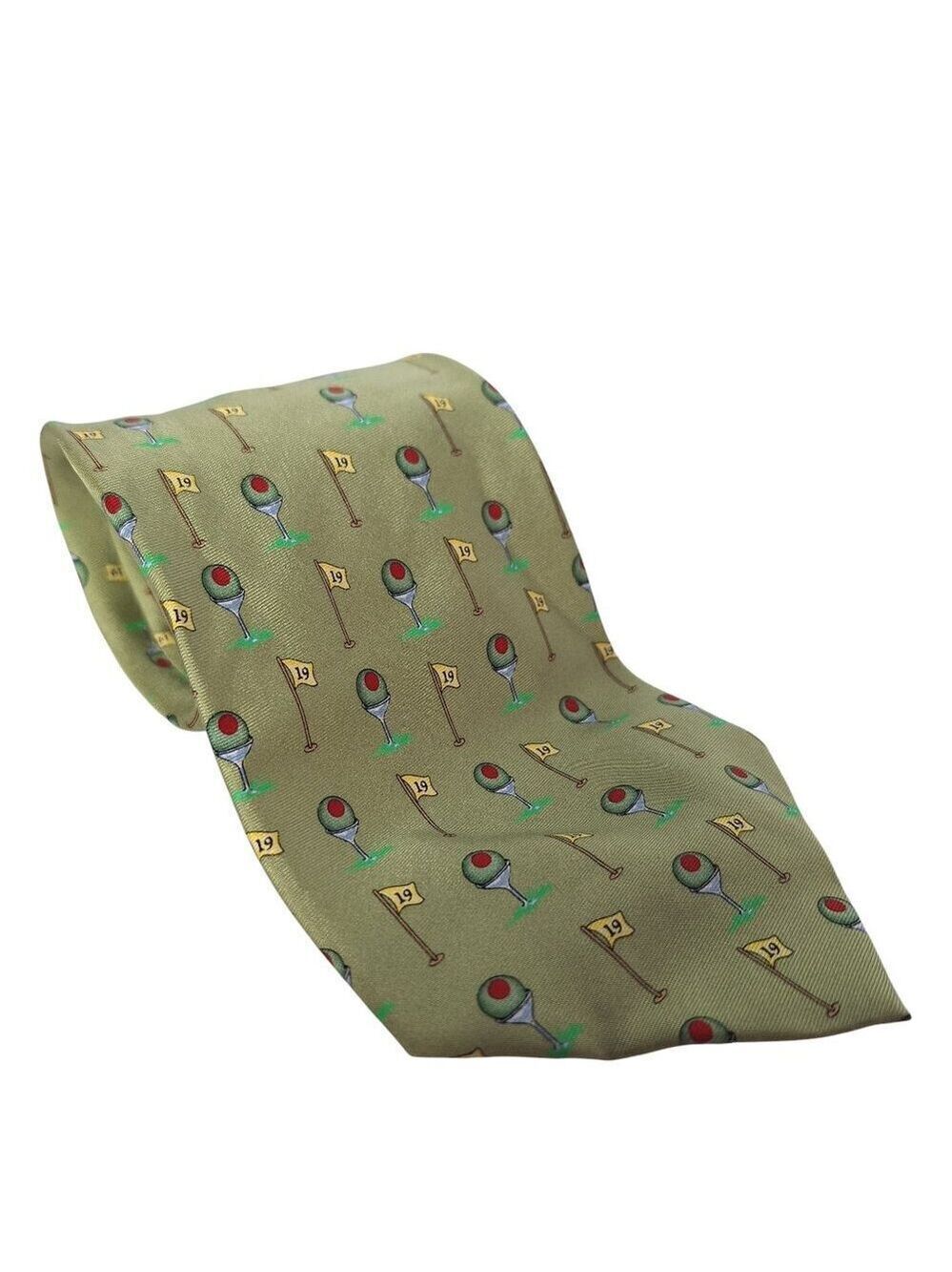 Alynn Neckwear Golf Martini Glass Silk Tie